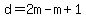 d=2m-m%2B1