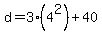 d=3%284%5E2%29%2B40