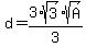 d=3%2Asqrt%283%29sqrt%28A%29%2F3