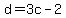 d=3c-2