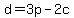d=3p-2c