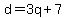 d=3q%2B7