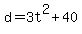 d=3t%5E2%2B40