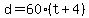 d=60%28t%2B4%29