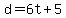 d=6t%2B5