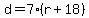 d=7%28r%2B18%29