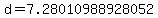 d=7.28010988928052