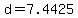 d=7.4425