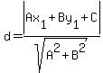d=abs%28Ax%5B1%5D%2BBy%5B1%5D%2BC%29%2Fsqrt%28A%5E2%2BB%5E2%29