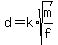 d=k%2Asqrt%28m%2Ff%29