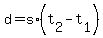 d=s%2A%28t%5B2%5D-t%5B1%5D%29