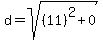 d=sqrt%28%2811%29%5E2%2B0%29