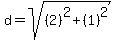 d=sqrt%28%282%29%5E2%2B%281%29%5E2%29
