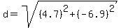 d=sqrt%28%284.7%29%5E2%2B%28-6.9%29%5E2%29
