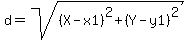 d=sqrt%28%28X-x1%29%5E2%2B%28Y-y1%29%5E2%29