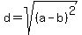 d=sqrt%28%28a-b%29%5E2%29