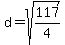 d=sqrt%28117%2F4%29