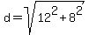 d=sqrt%2812%5E2%2B8%5E2%29