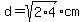 d=sqrt%282%2A4%29cm