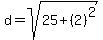 d=sqrt%2825%2B%282%29%5E2%29