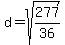 d=sqrt%28277%2F36%29