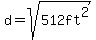 d=sqrt%28512ft%5E2%29