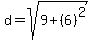 d=sqrt%289%2B%286%29%5E2%29