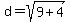 d=sqrt%289%2B4%29