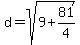 d=sqrt%289%2B81%2F4%29