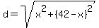 d=sqrt%28x%5E2%2B%2842-x%29%5E2%29