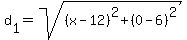 d%5B1%5D+=+sqrt%28%28x+-+12%29%5E2+%2B+%280+-+6%29%5E2%29