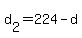 d%5B2%5D+=+224+-+d