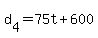 d%5B4%5D+=+75t+%2B+600
