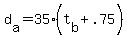 d%5Ba%5D+=+35%2A%28t%5Bb%5D+%2B+.75%29