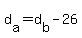 d%5Ba%5D+=+d%5Bb%5D+-+26