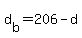 d%5Bb%5D+=+206+-+d