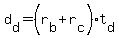 d%5Bd%5D+=+%28r%5Bb%5D+%2B+r%5Bc%5D%29%2At%5Bd%5D