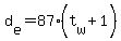 d%5Be%5D+=+87%2A%28t%5Bw%5D+%2B+1%29