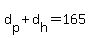 d%5Bp%5D+%2B+d%5Bh%5D+=+165