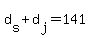d%5Bs%5D+%2B+d%5Bj%5D+=+141