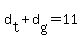 d%5Bt%5D+%2B+d%5Bg%5D+=+11