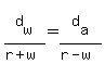 d%5Bw%5D%2F%28r%2Bw%29=d%5Ba%5D%2F%28r-w%29