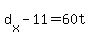 d%5Bx%5D+-+11+=+60t