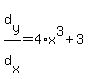 d%5By%5D%2Fd%5Bx%5D=4%2Ax%5E3%2B3