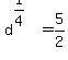 d%5E%281%2F4%29=5%2F2