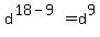 d%5E%2818-9%29+=+d%5E9