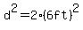 d%5E2=2%286ft%29%5E2