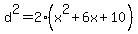 d%5E2=2%28x%5E2+%2B6x%2B10%29