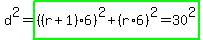 d%5E2=highlight_green%28%28%28r%2B1%29%2A6%29%5E2%2B%28r%2A6%29%5E2=30%5E2%29