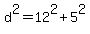 d%5E2+=+12%5E2+%2B+5%5E2